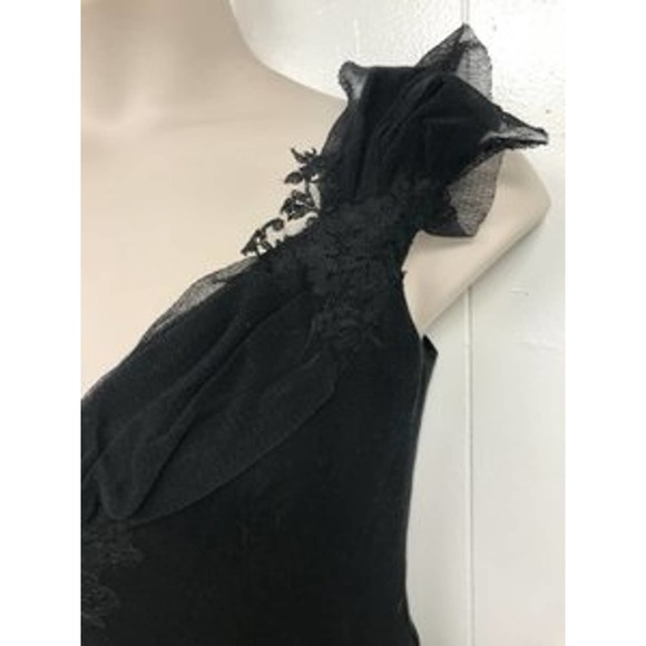 Maria Grachvogel Made in England Lace Trim Black Mesh Dress 12 - Picture 3 of 6